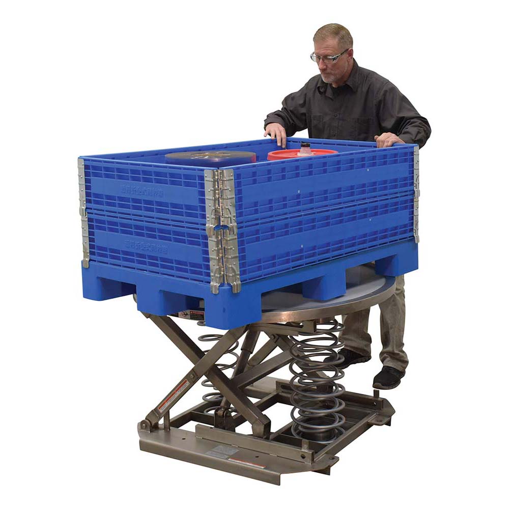 Vestil SST-45-PSS Spring Scissor Table Partial Stainless Steel 4,500