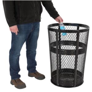 Vestil Trash Receptical Exp Metal Round 48 Gallon
