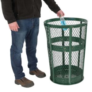 Vestil Trash Receptical Exp Metal Round 48 Gallon