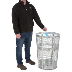 Vestil Trash Receptical Exp Metal Round 48 Gallon