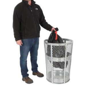 Vestil Trash Receptical Exp Metal Round 48 Gallon