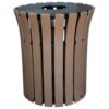 Vestil TR-PRF-33-CD Trash Receptical Flared Poly Round 33 Gal-Cedar