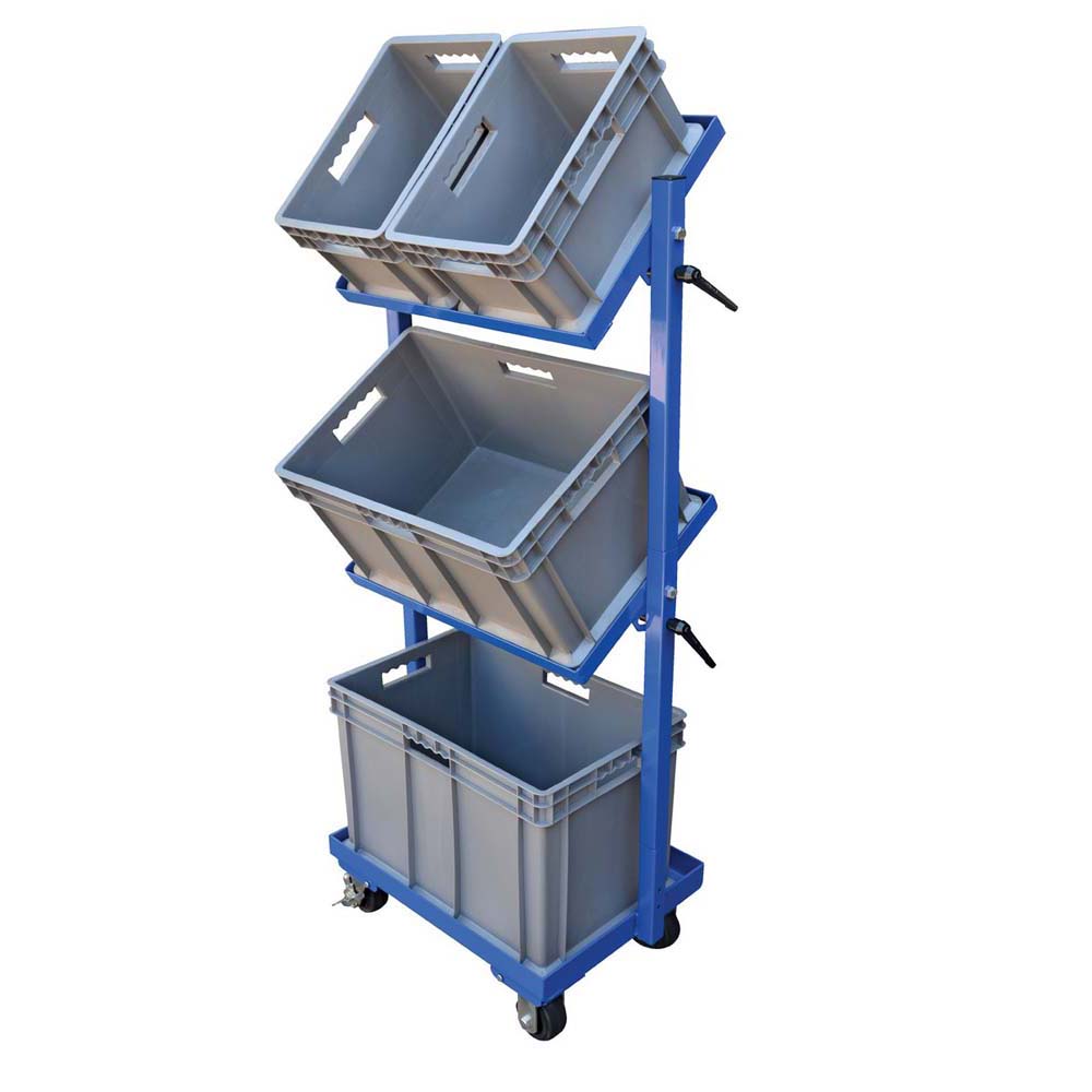Vestil TSCT-3B Multi-Tier Cart 3 Shelf 3 Basket 300 LB