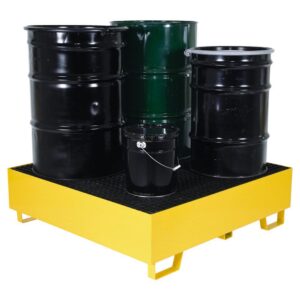 Vestil VSRB-YL-4 Yellow Drum Retention Basin 49 x 49 x 14