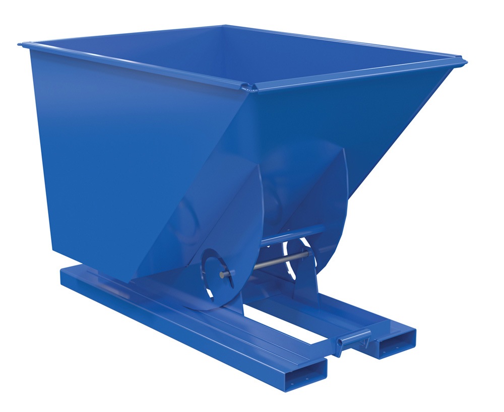 Vestil Steel Light Duty No Bump & Dump Hopper - Blue