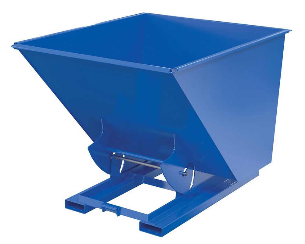 Vestil Steel Light Duty No Bump & Dump Hopper - Blue