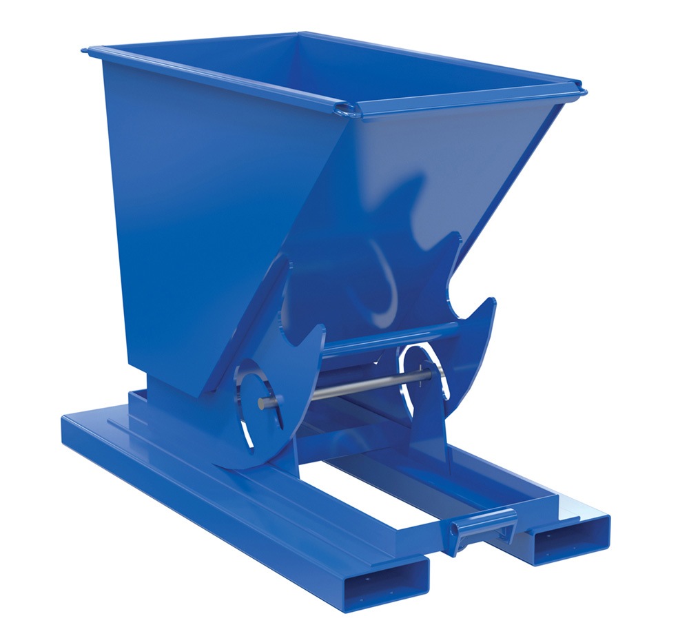 Vestil Steel Light Duty No Bump & Dump Hopper - Blue
