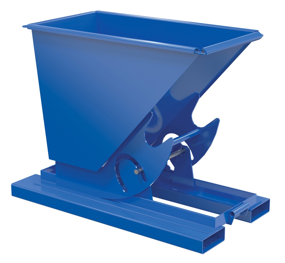 Vestil Steel Light Duty No Bump & Dump Hopper - Blue