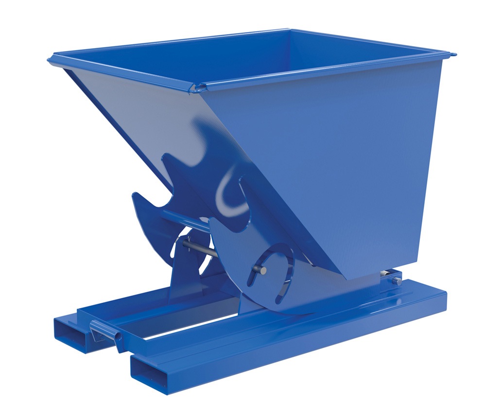 Vestil Steel Light Duty No Bump & Dump Hopper - Blue