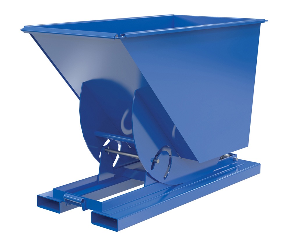 Vestil Steel Light Duty No Bump & Dump Hopper - Blue
