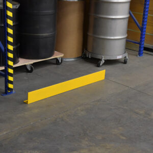 Vestil Thick Steel Floor Safety Curb - Yellow