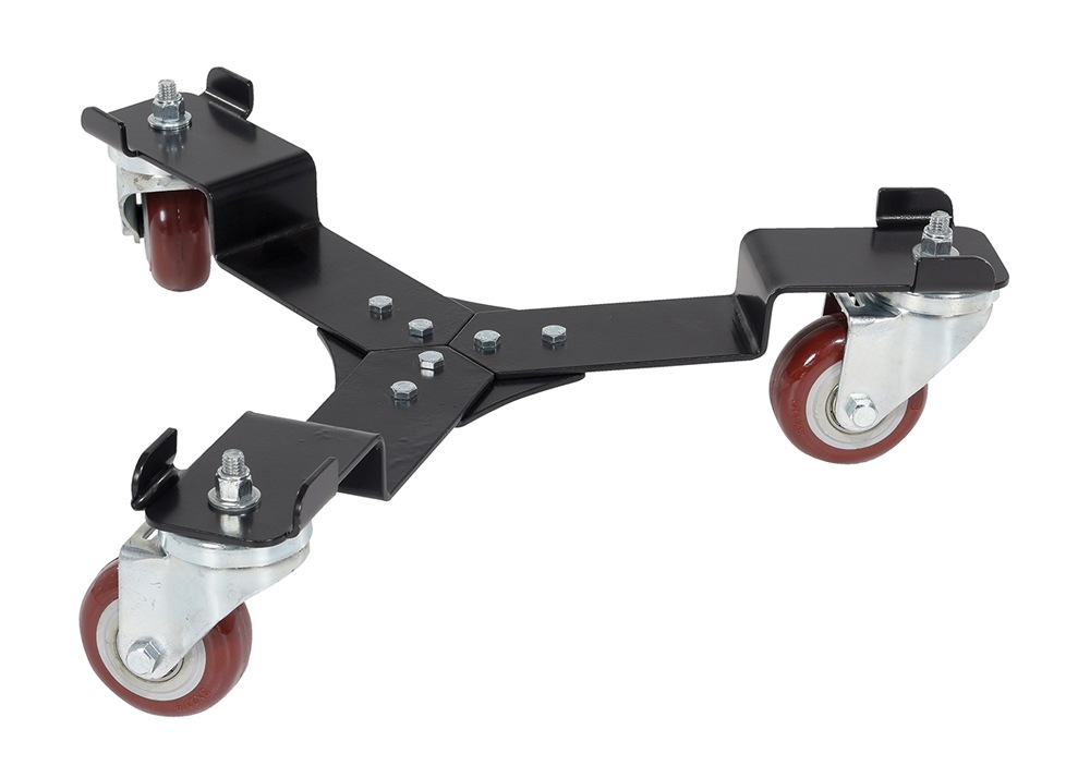 Vestil KT-S-16-200-BK Steel 18" x 18" x 5" Keg Transport Black Skate