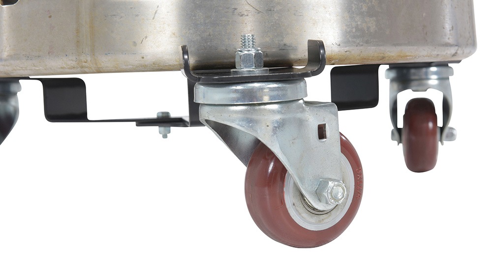 Vestil KT-S-16-200-BK Steel 18" x 18" x 5" Keg Transport Black Skate