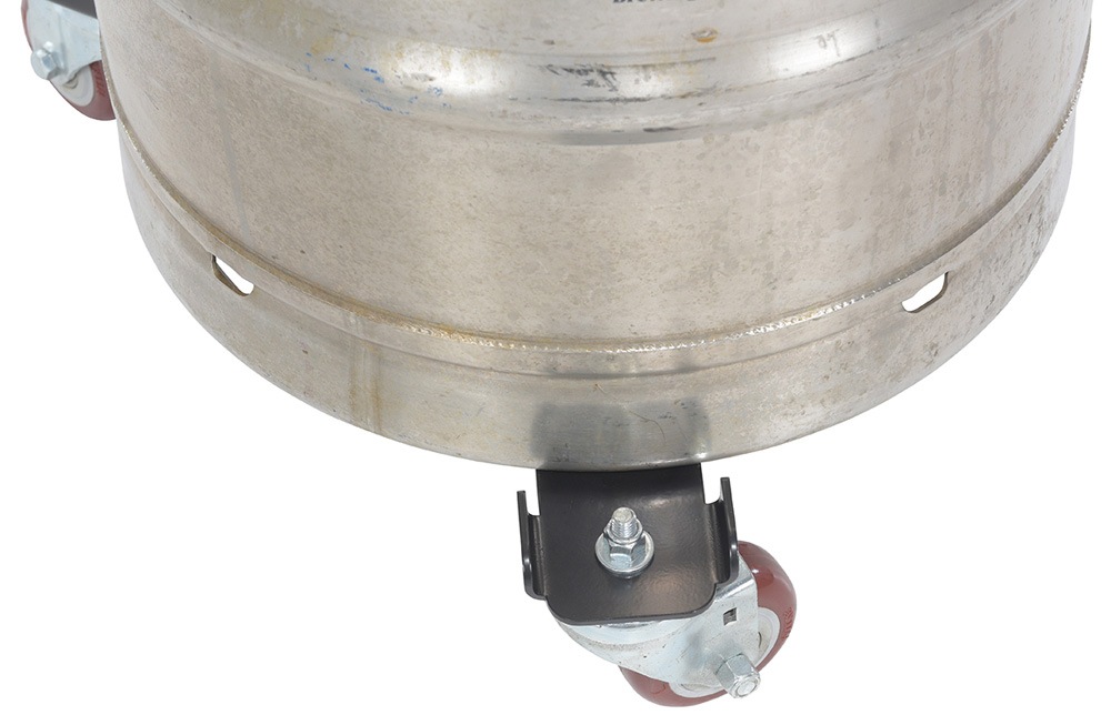 Vestil KT-S-16-200-BK Steel 18" x 18" x 5" Keg Transport Black Skate