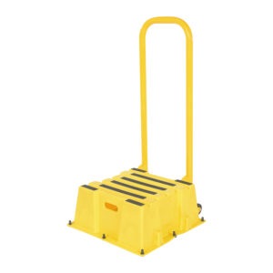 Vestil SPN-1-YL-HR-PO Polyethylene Nestable with Handrails Port 1 Step