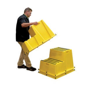 Vestil SPN-2-YL Polyethylene Nestable 2 Step 500 Lb. Capacity - Yellow