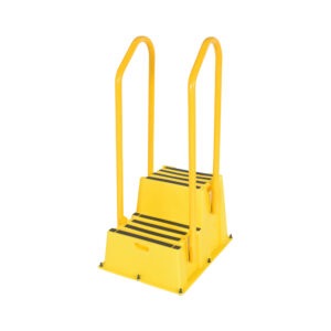 Vestil SPN-2-YL-HR Polyethylene Nestable with Handrails 2 Step