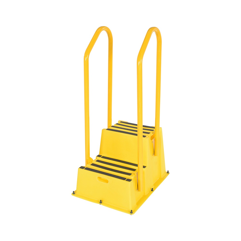 Vestil SPN-2-YL-HR Polyethylene Nestable with Handrails 2 Step