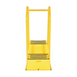 Vestil SPN-2-YL-HR-BR-PO Polyethylene Nestable w/Hand & Back Rails Port 2 Step