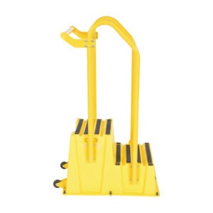 Vestil SPN-2-YL-HR-BR-PO Polyethylene Nestable w/Hand & Back Rails Port 2 Step