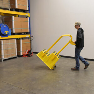 Vestil SPN-2-YL-HR-BR-PO Polyethylene Nestable w/Hand & Back Rails Port 2 Step