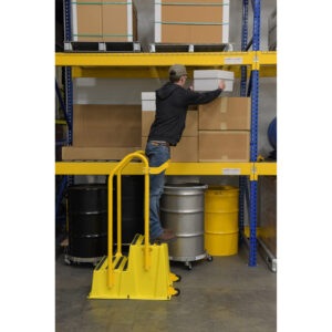 Vestil SPN-2-YL-HR-BR-PO Polyethylene Nestable w/Hand & Back Rails Port 2 Step