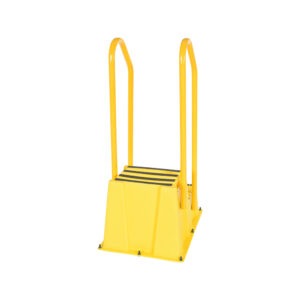 Vestil SPN-2-YL-HR Polyethylene Nestable with Handrails 2 Step