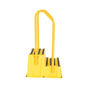 Vestil SPN-2-YL-HR Polyethylene Nestable with Handrails 2 Step