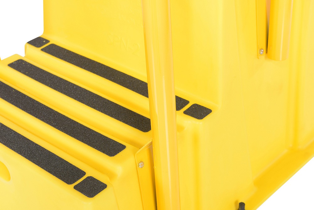 Vestil SPN-2-YL-HR Polyethylene Nestable with Handrails 2 Step