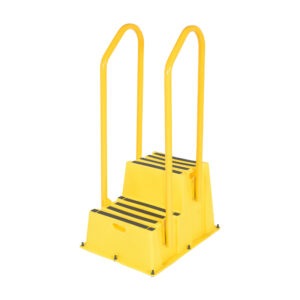 Vestil SPN-2-YL-HR-PO Polyethylene Nestable with Handrails Port 2 Step