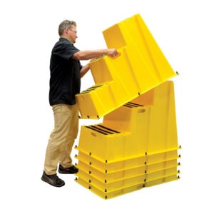 Vestil SPN-3-YL Polyethylene Nestable 3 Step 500 Lb. Capacity - Yellow