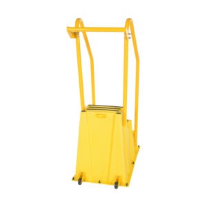 Vestil SPN-3-YL-HR-BR-PO Polyethylene Nestable w/Hand & Back Rails Port 3 Step