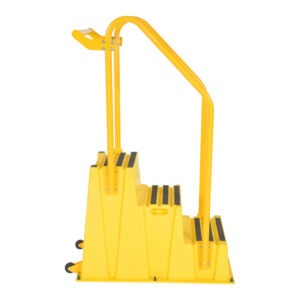 Vestil SPN-3-YL-HR-BR-PO Polyethylene Nestable w/Hand & Back Rails Port 3 Step