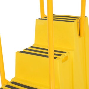 Vestil SPN-3-YL-HR-BR-PO Polyethylene Nestable w/Hand & Back Rails Port 3 Step