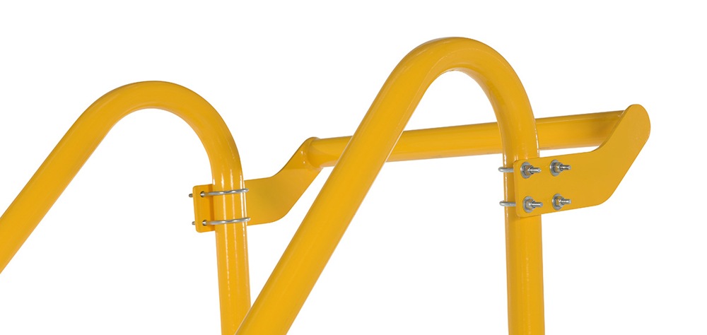 Vestil SPN-3-YL-HR-BR-PO Polyethylene Nestable w/Hand & Back Rails Port 3 Step