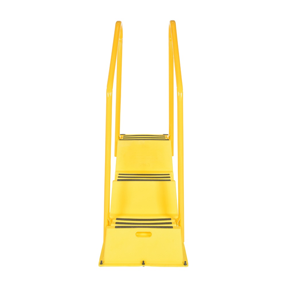 Vestil SPN-3-YL-HR-PO Polyethylene Nestable with Handrails Port 3 Step