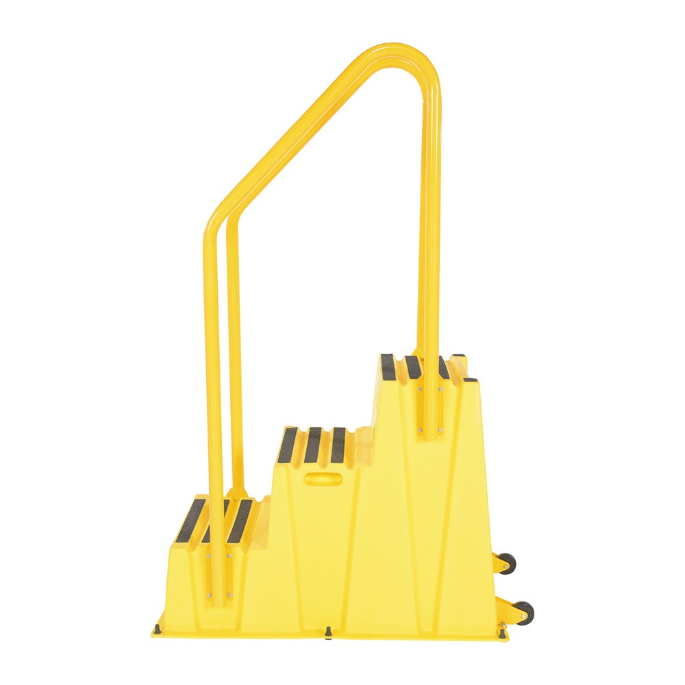 Vestil SPN-3-YL-HR-PO Polyethylene Nestable with Handrails Port 3 Step