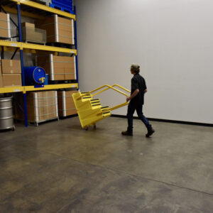 Vestil SPN-3-YL-HR-PO Polyethylene Nestable with Handrails Port 3 Step