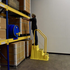 Vestil SPN-3-YL-HR-PO Polyethylene Nestable with Handrails Port 3 Step