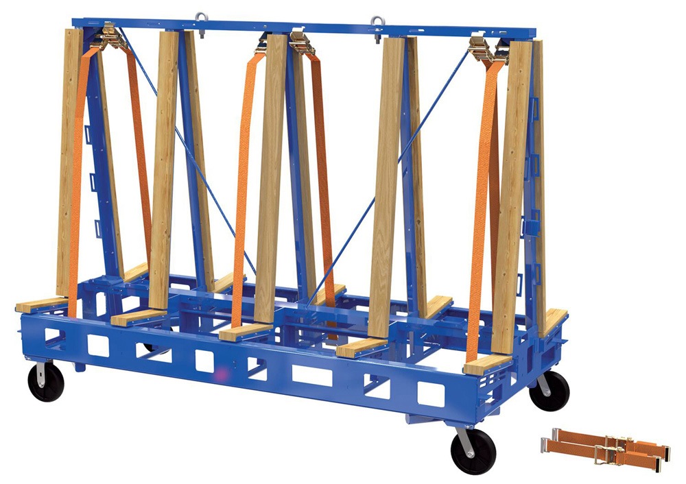 Vestil STR-M-9764-4-CK1 Steel/Wood Slab Transport Rack w/Casters