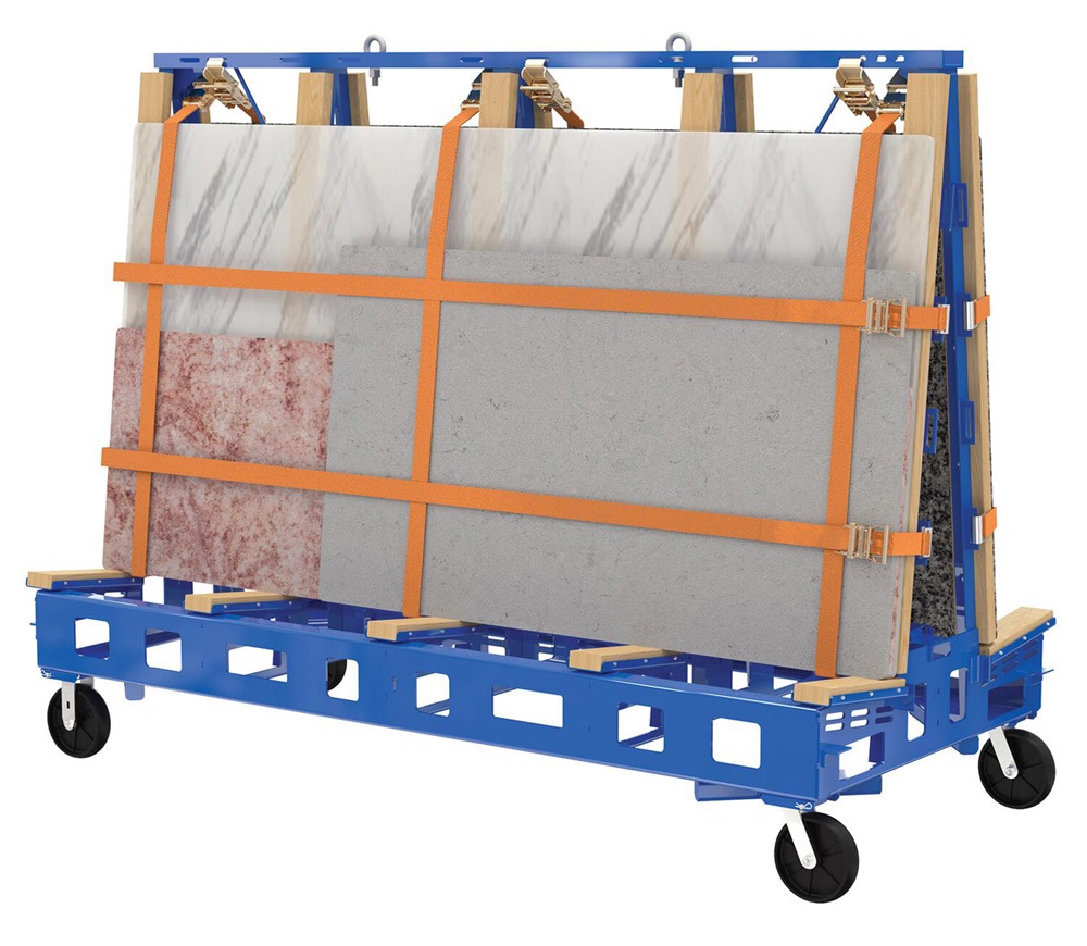 Vestil STR-M-9764-4-CK1 Steel/Wood Slab Transport Rack w/Casters