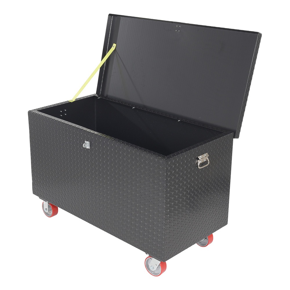 Vestil Steel Tread Plate Black Toolbox with Casters