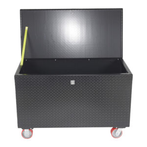 Vestil Steel Tread Plate Black Toolbox with Casters