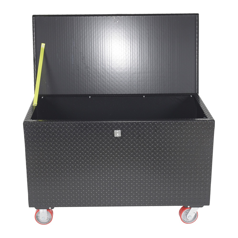 Vestil Steel Tread Plate Black Toolbox with Casters
