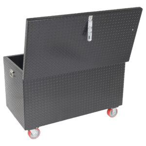 Vestil Steel Tread Plate Black Toolbox with Casters