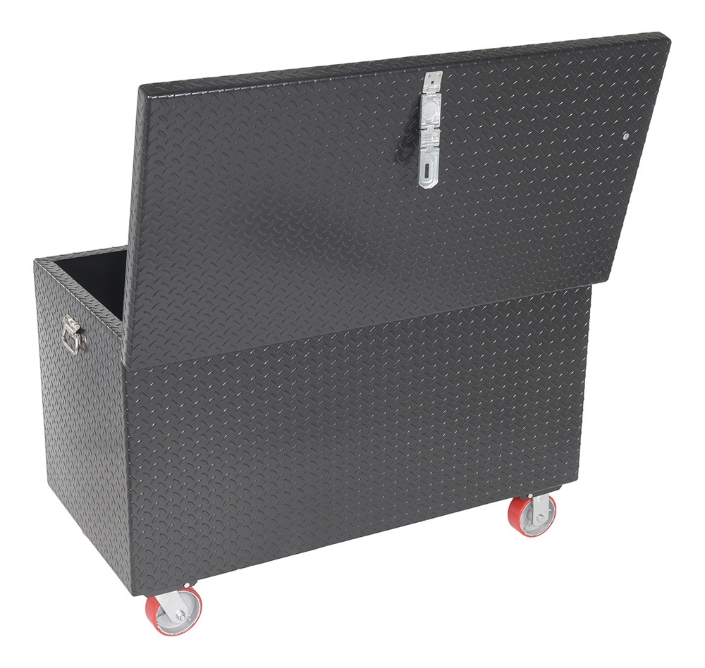 Vestil Steel Tread Plate Black Toolbox with Casters