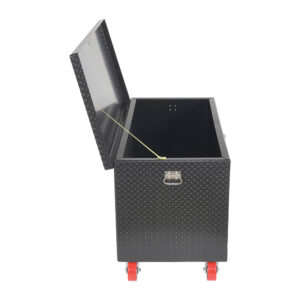 Vestil Steel Tread Plate Black Toolbox with Casters