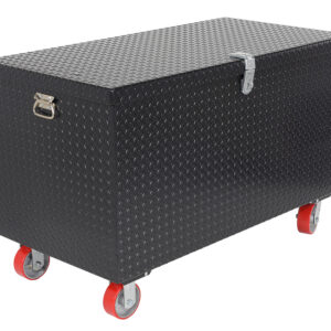Vestil Steel Tread Plate Black Toolbox with Casters